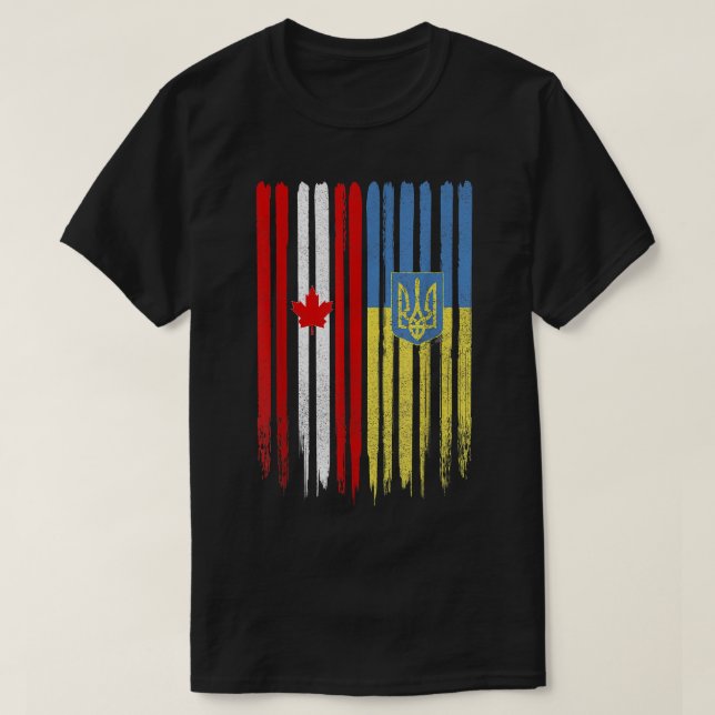 Camiseta Canadá Ucrânia Canadá Bandeira Ucraniana (Frente do Design)