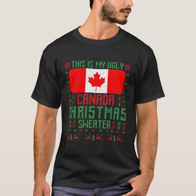 Camiseta Canadá Ugly Canada Flag Para Canadense (Frente)