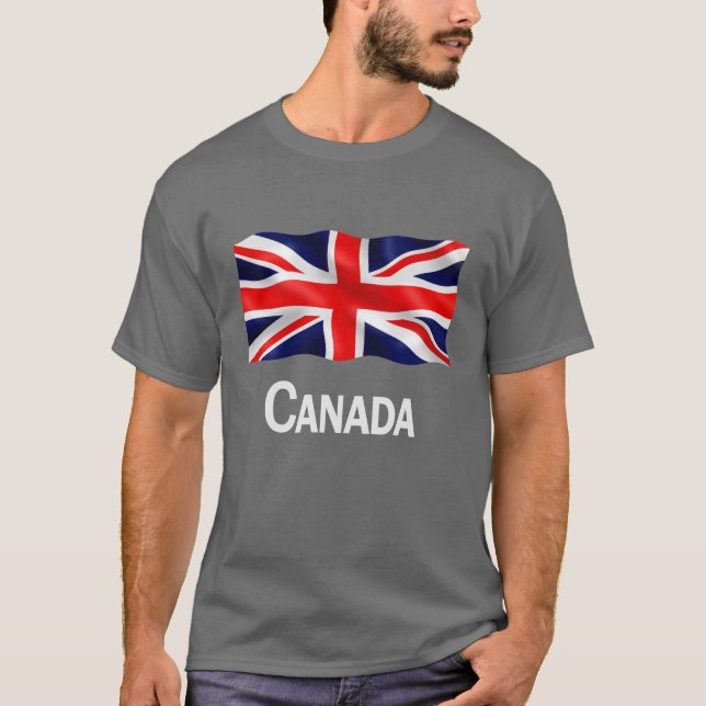 Camiseta Canadá Union Jack - t-shirt escuro básico (Frente)