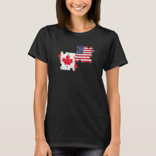 Camiseta Canada Usa Love Roots Canada American Flag