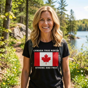 Camiseta Canadá Verdadeiro Norte Forte e Livre.