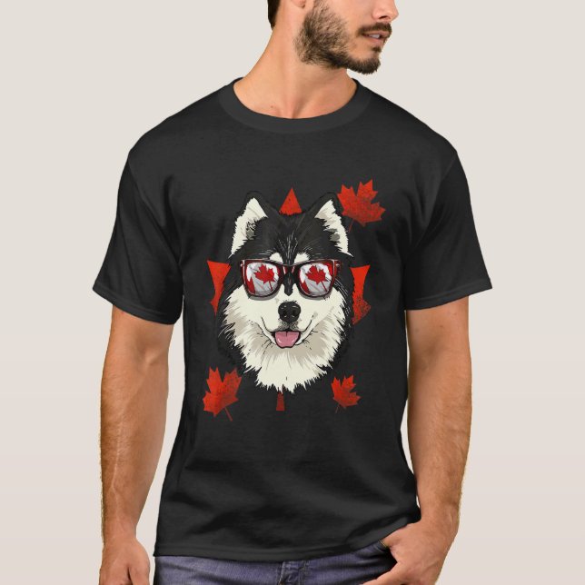 Camiseta Canadense Alaskan Malamute Maple Tree Folaf Canada (Frente)