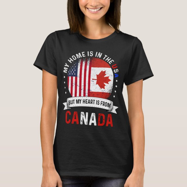 Camiseta Canadense American Flag Canadense Roots USA Citize (Frente)