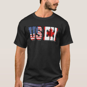 Camiseta Canadense American Flag US Eh USA Julho Canada Day