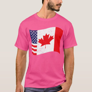 Camiseta Canadense American Flag US Maple Leaf Canada