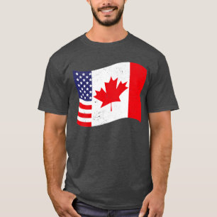 Camiseta Canadense American Flag US Maple Leaf Canada