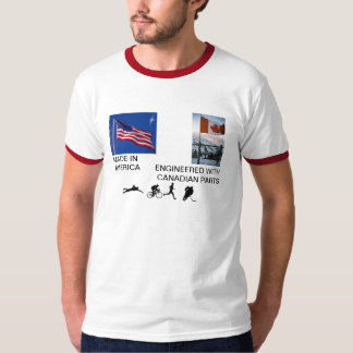 Camiseta Canadense-bandeira-em-neve, bandeira americana,