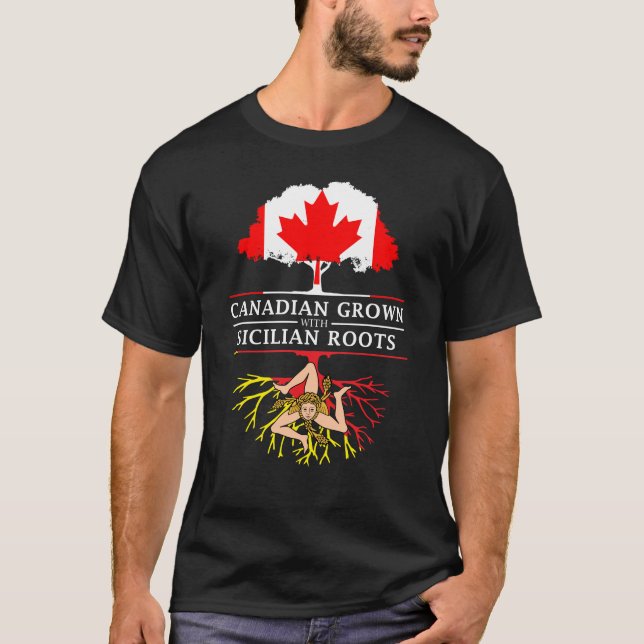Camiseta Canadense crescido com design siciliano   de (Frente)