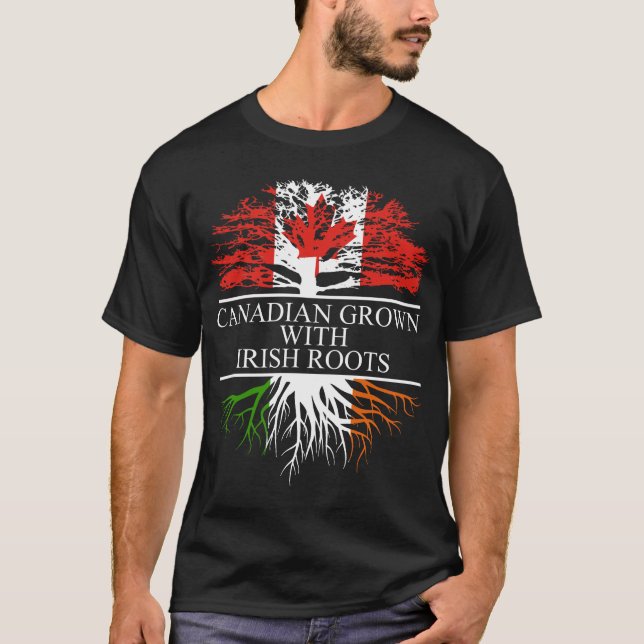 Camiseta Canadense crescido com raízes irlandesas (Frente)