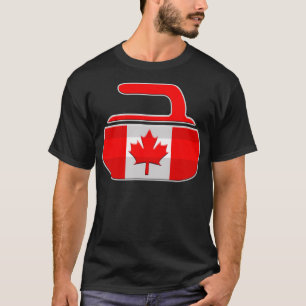 Camiseta canadense curling Flag Canada Curling Stone Art
