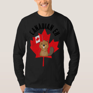 Camiseta Canadense Eh Beaver Maple Leaf Flag Happy Canada D