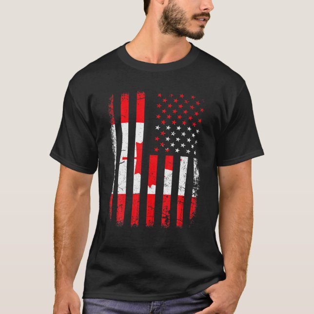 Camiseta Canadense Flag Canadense Roots Canada Ameri (Frente)