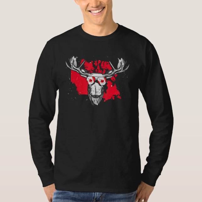Camiseta canadense Flag Maple Leaf Moose Animal Legal Canad (Frente)
