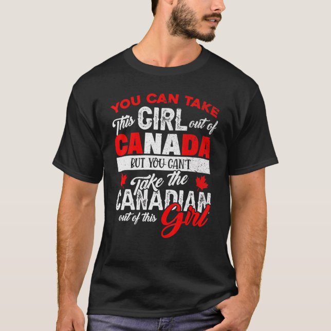 Camiseta Canadense Girl Maple Leaf Canadá (Frente)