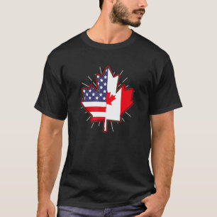 Camiseta Canadense Mapebook Leaf Usa Flag Canada Day For Me