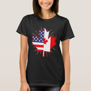 Camiseta Canadense Mapebook Leaf Usa Flag Canada Day For Me