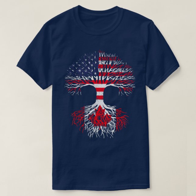 Camiseta Canadense Roots American Cultiva Canadá Bandeira T (Frente do Design)