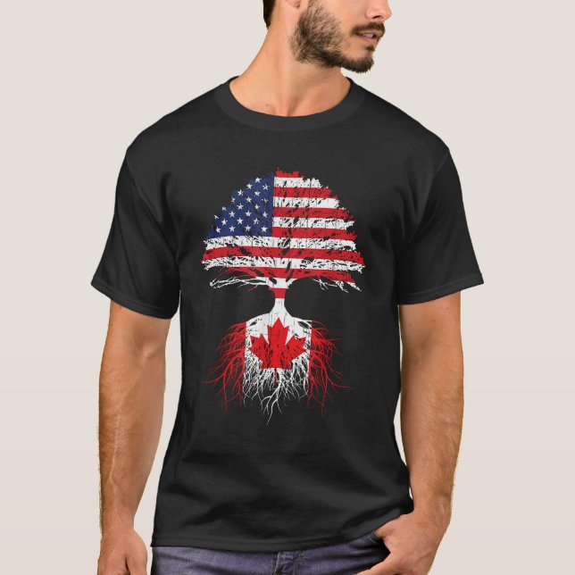 Camiseta Canadense Roots American Cultivam canadenses Homen (Frente)