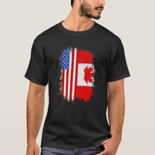 Camiseta Canadense Roots Half American Flag Canadá