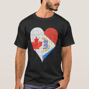 Camiseta Canadense Sint Maartener Flag Heart