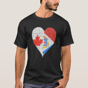 Camiseta Canadense Sint Maartener Flag Heart