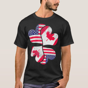 Camiseta Canadense USA Flag Heart Friendship Gift Canadian 