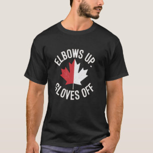 Camiseta Canadenses Apoiam Cotovelos Levantados Luvas Fora