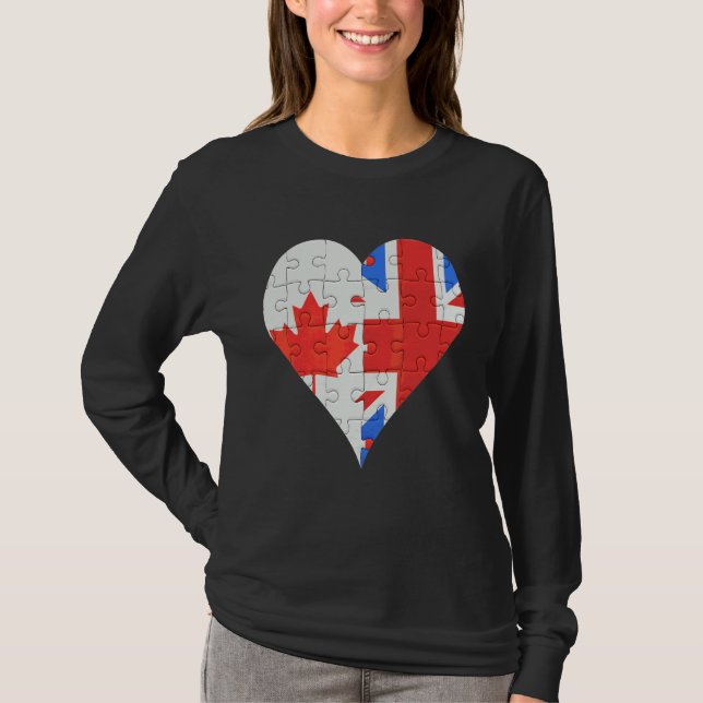 Camiseta Canadian British Flag Heart (Frente)