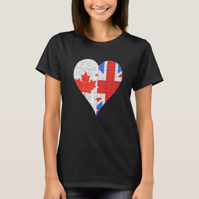 Camiseta Canadian British Flag Heart (Frente)