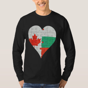 Camiseta Canadian Bulgaria Flag Heart