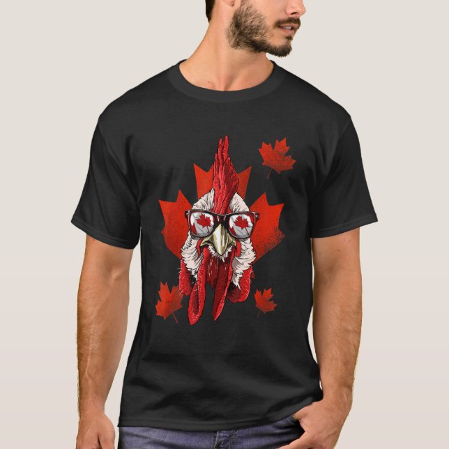 Camiseta Canadian Chicken Maple Tree Leaf Canada Flag Poult (Frente)