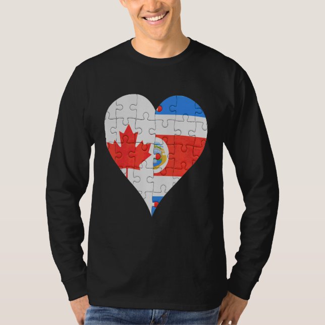 Camiseta Canadian Costa Rica Flag Heart (Frente)