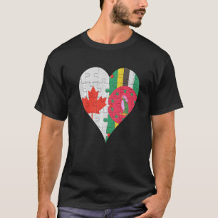 Camiseta Canadian Dominican Flag Heart 1