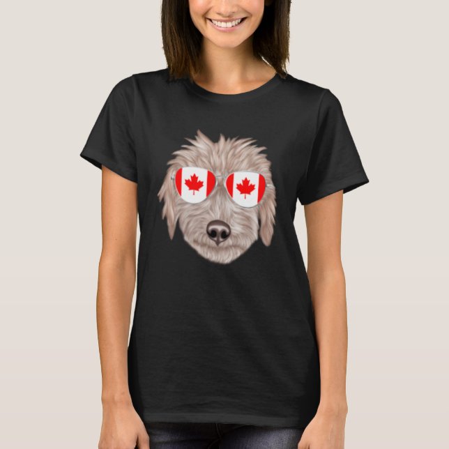 Camiseta Canadian Flag Bedlington Terrier Dog Canada Pocket (Frente)
