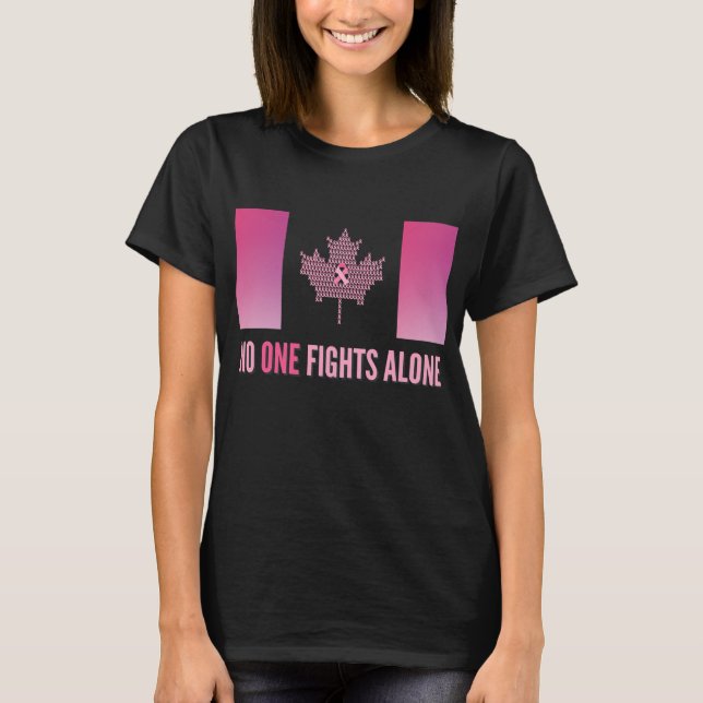 Camiseta Canadian Flag Breast Cancer Awareness  (Frente)