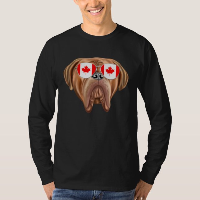 Camiseta Canadian Flag Dogues de Bordeaux Dog Canada Pocket (Frente)