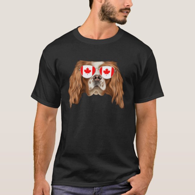 Camiseta Canadian Flag English Toy Spaniel Dog Canada Pocke (Frente)