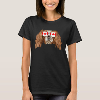 Camiseta Canadian Flag English Toy Spaniel Dog Canada Pocke