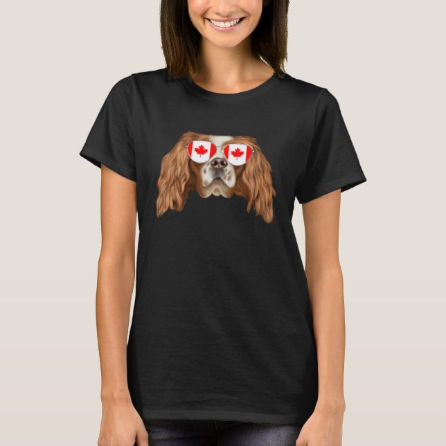 Camiseta Canadian Flag English Toy Spaniel Dog Canada Pocke (Frente)