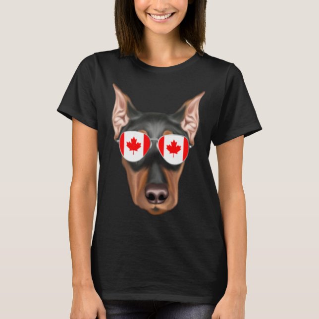 Camiseta Canadian Flag German Pinscher Dog Canada Pocket (Frente)