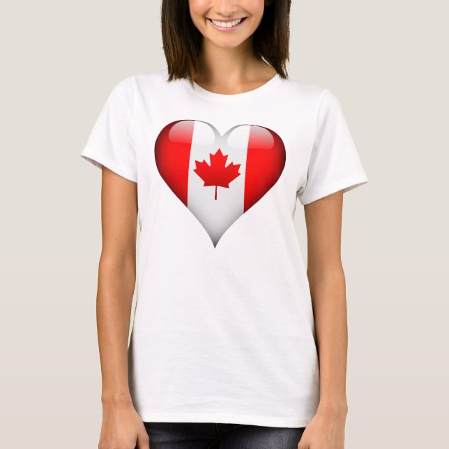 Camiseta Canadian Flag Glass Heart (Frente)