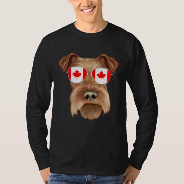 Camiseta Canadian Flag Irish Terrier Dog Canada Pocket (Frente)