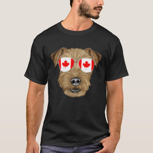 Camiseta Canadian Flag Lakeland Terrier Dog Canada Pocket (Frente)