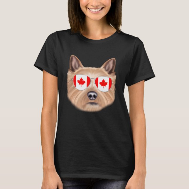 Camiseta Canadian Flag Norwich Terrier Dog Canada Pocket (Frente)