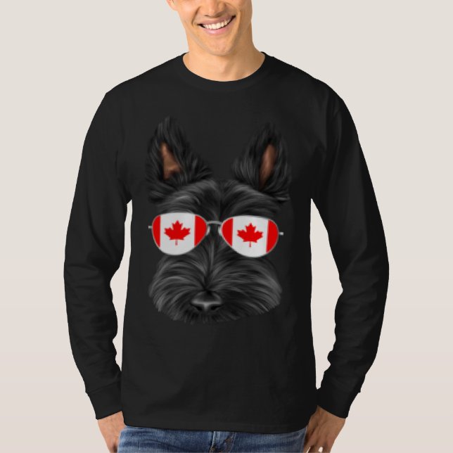 Camiseta Canadian Flag Scottish Terrier Dog Canada Pocket (Frente)