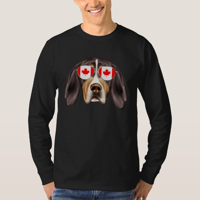 Camiseta Canadian Flag Treeing Walker Coonhound Dog Canada  (Frente)