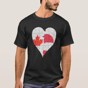 Camiseta Canadian Greenlandic Flag Heart