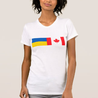 Camiseta Canadian I stand with Ukraine. CAN & UKR flags.