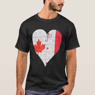 Camiseta Canadian maltês Flag Heart