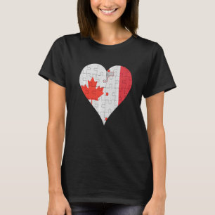 Camiseta Canadian maltês Flag Heart